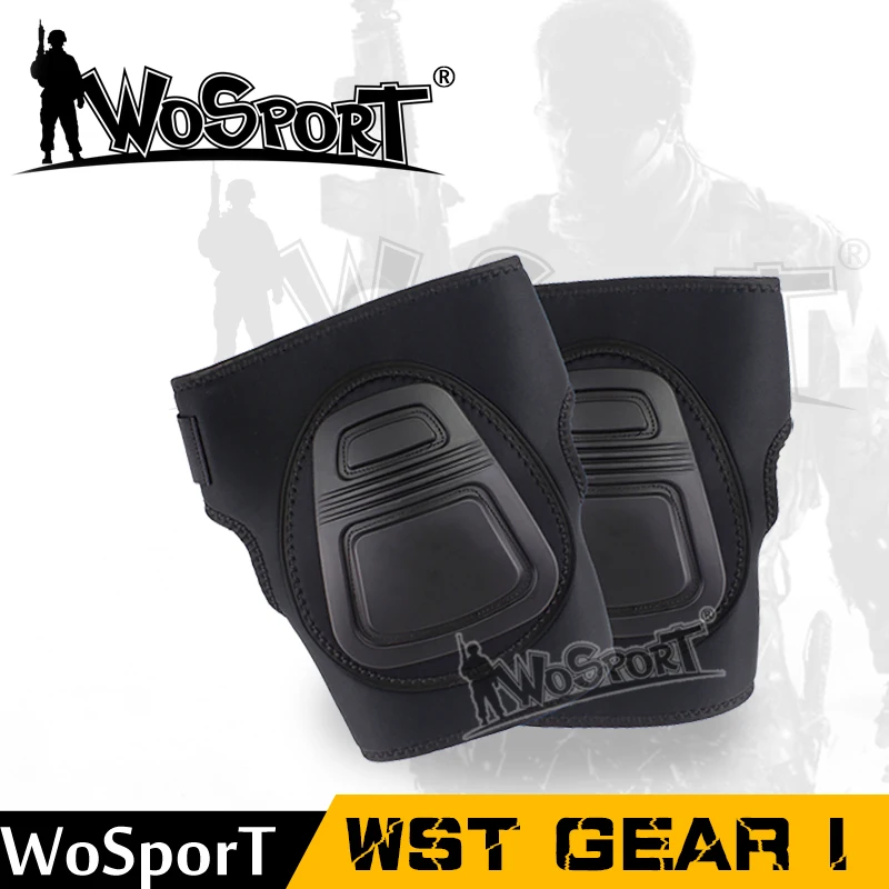 WoSporT Tactical Sport Protective Gear Set Airsoft Adjustable Knee Pads Set Hunting Shooting