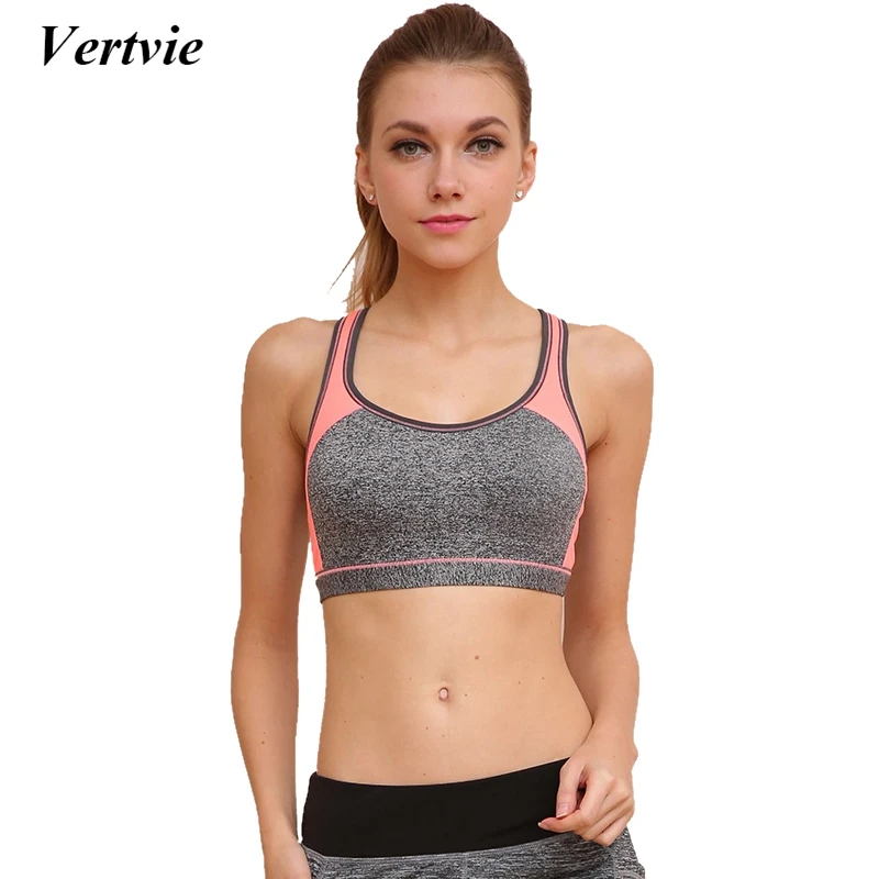 Vertvie Female Push Up Top Bras Shockproof Exercise Running Sports Bras