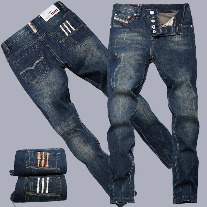 2016 fashion cotton straight Thin models young men jeans classic new