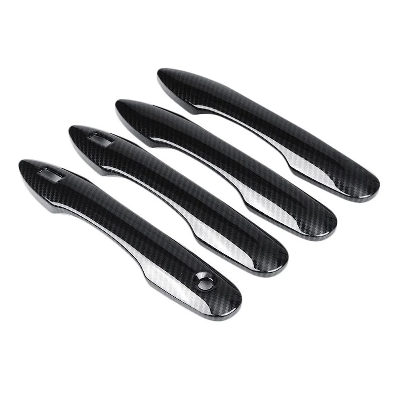 

New 4PCS Sport Carbon Fiber Door Handle Trim Protector For Toyota Camry 2018-19
