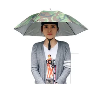 

77 cm large Creative Umbrella Fishing Cap Outdoor Sport Hat Hiking Camping Foldable Sunscreen Shade Hat Head-mounted All ages