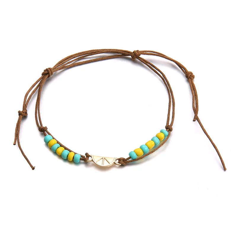 Богемные браслеты с бусинами для женщин, плетеные браслеты-шармы на лодыжке, пляжные ювелирные изделия