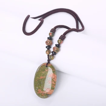 

3*4.5Cm Ethnic Long Necklace 3A Tiger Eye Stone Water Drop Sweater Chain Female Yoga Simple Jewelry Women Reiki Healing Crystal