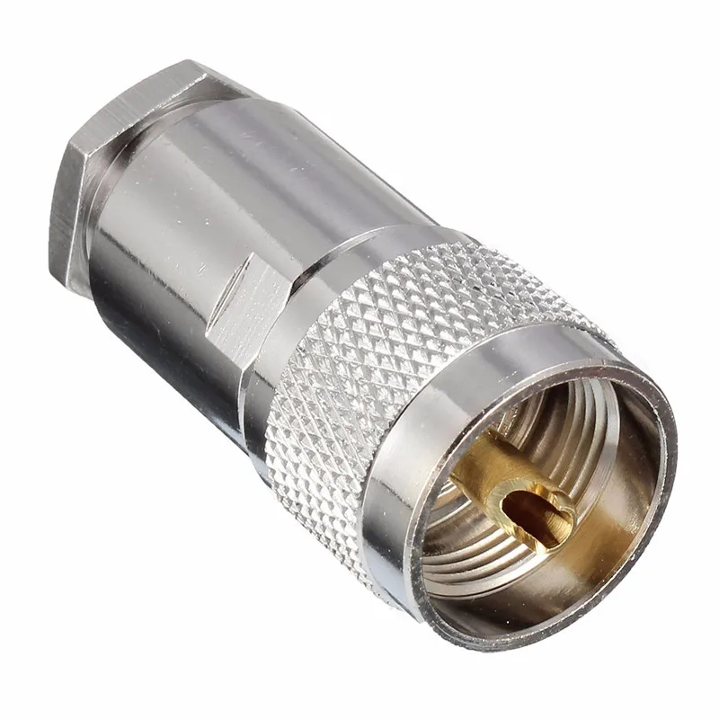 

1PC UHF Male PL259 Clamp For RG8 RG165 RG213 LMR400 Cable RF Connector Adapter Nickel-plated Straight Connector