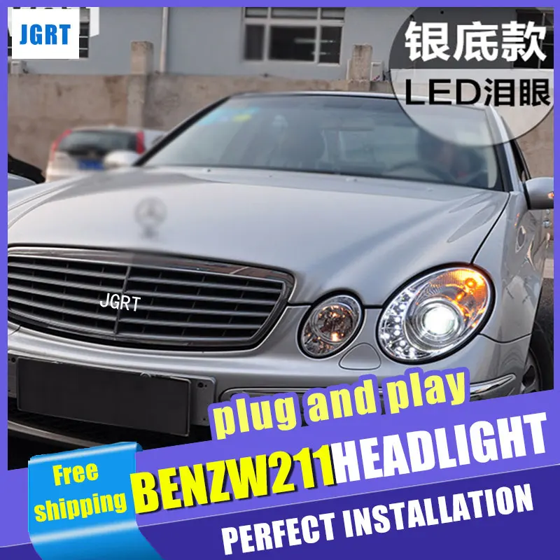 Стайлинга автомобилей передняя фара в сборе для Benz для W211 2003-2009 захотите никуда уходить Ангел глаз объектив водить ДХО двойным Луч H7 с HID комплект 2 шт. Стайлинга автомобилей передняя фара в сборе для Benz для W211 2003-2009 захотите никуда уходить Ангел глаз объектив водить ДХО двойным Луч H7 с HID комплект 2 шт.