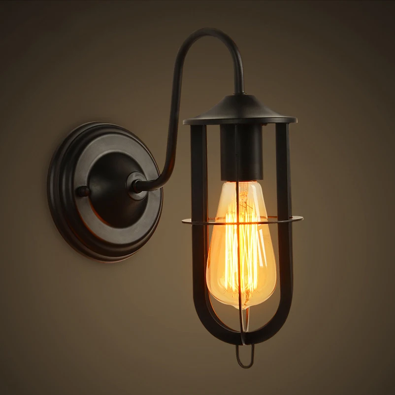 American vintage loft lamp nostalgic bedside balcony stair к.
