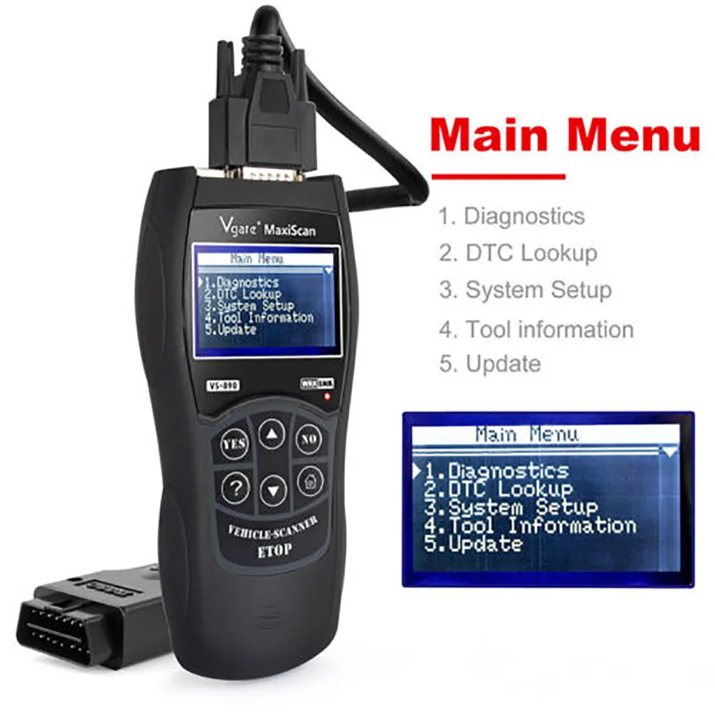 Профессиональный OBD2 EOBD диагностический инструмент VS890 MaxiScan Vgate SCAN 13 многоязычный VS 890 автомобильный считыватель кодов#20