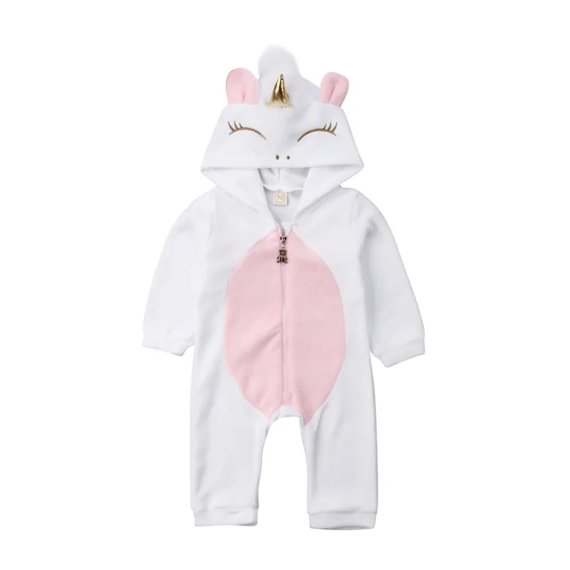 Kids Baby Boy Warm Infant Romper Jumpsuit Bodysuit Hooded Clothes Sweater Outfit