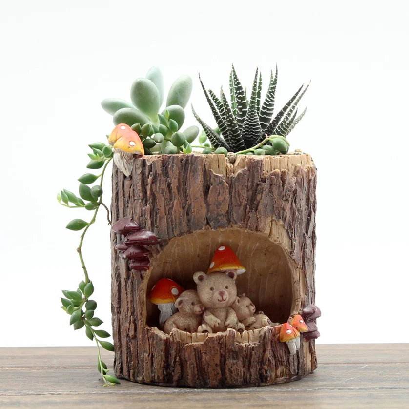 

Creative Plants Pots Brush Pots Planter for Flower Sedum Succulent Plants Desk Garden Room Pot Decor Hedgehog Bear Rabbit Frog