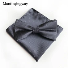 Mantieqingway 20 цветов галстук-бабочка платок Набор для Мужская официальная одежда бизнес карман квадратный галстук-бабочка Галстуки гравата, тонкий полиэстер галстук