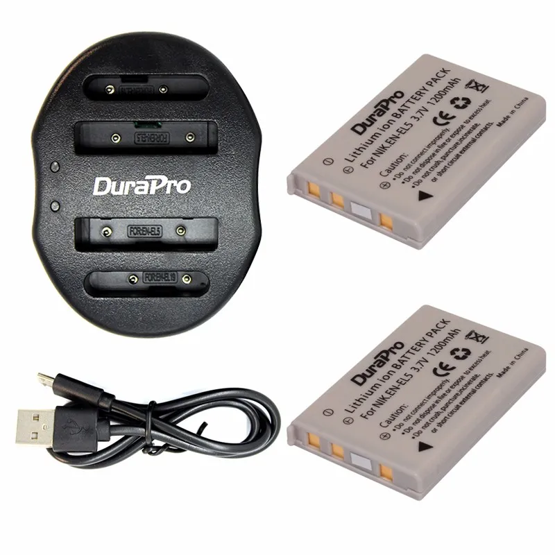 

2-Pack EN-EL5 Li-ion Digital Camera Batteries+EN EL5 Battery Dual USB Charger for Nikon Coolpix P90 P500 P510 P520