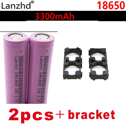 1-10PCS 18650 Batteries 3.7V Li ion 3300mAh 30A 18650VTC7 18650 battery and fixed bracket 18650 Holder with Splicing Bracket - Цвет: 2PCS and fixed