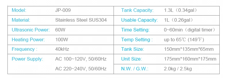 Цифровая ультразвуковая ванна Skymen 1.3L 2L 60 W-200 W DEGAS