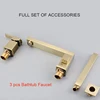 Gold brush Bathtub faucet mixer with hand shower double function bathtub faucet set deck mounted bath shower tap(chrome , black) 6