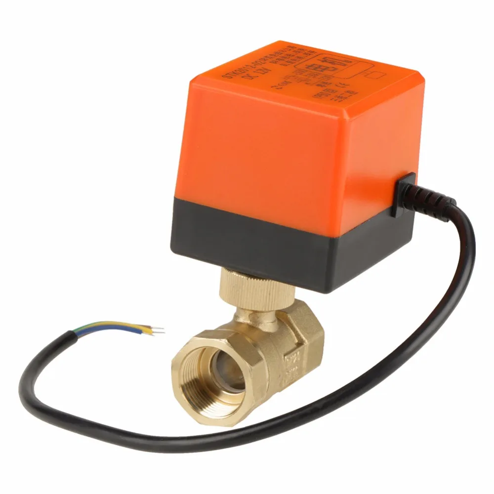 G3/" DN20 DC12V 2 Way Латунь моторизованный привод шаровой клапан для кондиционера с кабельным инструментом