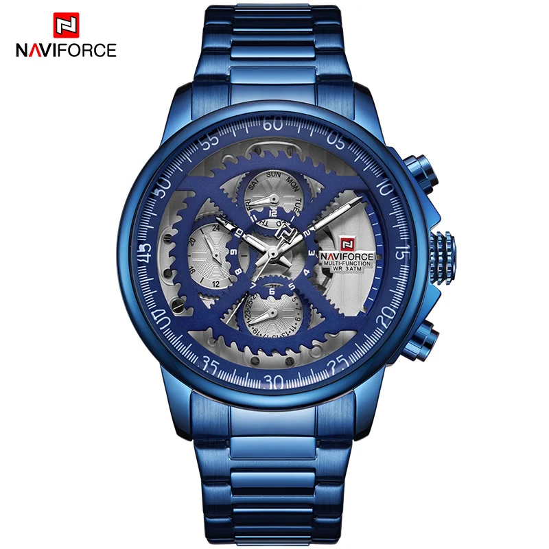 NAVIFORCE спортивные военные часы мужские модные роскошные кварцевые наручные часы мужские повседневные водонепроницаемые часы золотые часы Relogio Masculino - Цвет: BEWBE