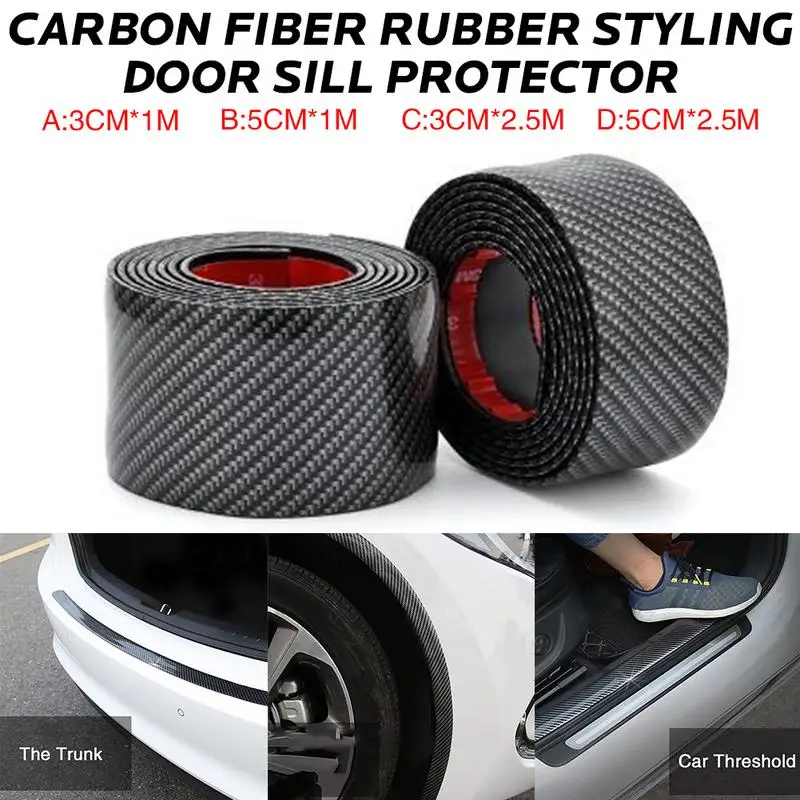 

Car Stickers Carbon Fiber Rubber Styling Door Sill Protector Goods For octavia 2 A5 A7 fabia rapid kodiaq AUTO Accessories