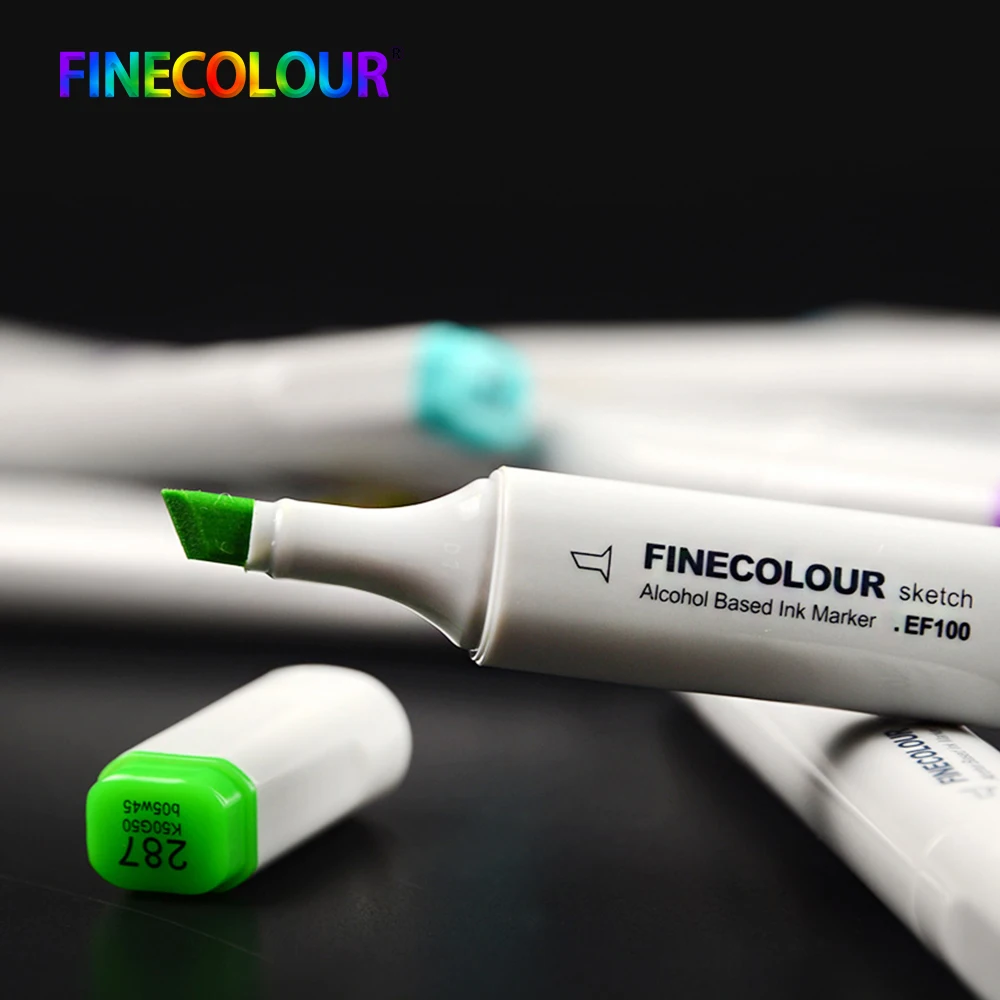 Finecolour EF100 товары для рукоделия на спиртовой основе, чернила для каллиграфии, маркер с двойной головкой, кисти, маркеры для рисования, 240 цветов, 1 шт