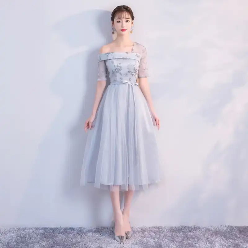 grey dress for wedding party