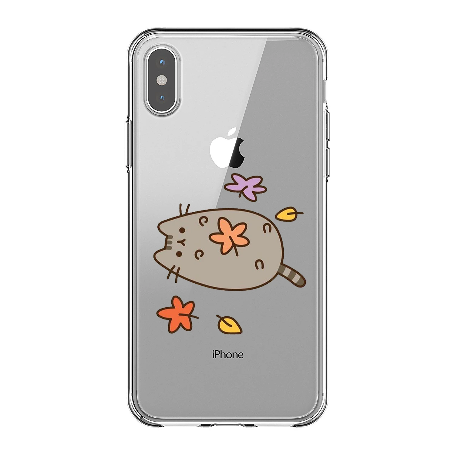 Мягкий ТПУ чехол с мультяшным пухленьким милым котом для iPhone 5 5S SE 6 S Plus 7 8 X XS
