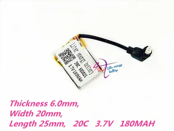 

602025 3.7V 180mAH Lipo Battery For remote control helicopter accessories Lipo battery 602025 Model aircraft parts Lipo battery