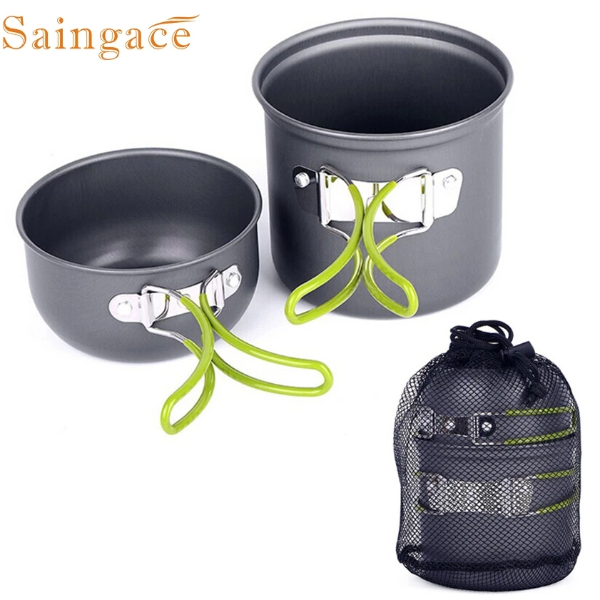 Zero Camping Hiking Picnic Cookware Cook Cooking Pot Bowl Set Aluminum Outdoor