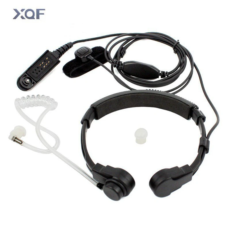 

Two Way Radio Handsfree Throat Mic With Extendable Neckband Microphone Earpiece Headset for Motorola GP340 GP338 GP328 GP320