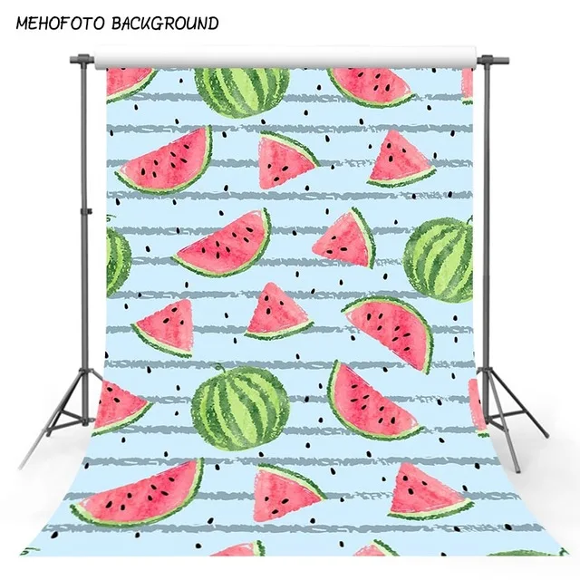

Customize Vinyl Background Summer Theme Photography Backdrop Cartoon Watermelon Children Background Watercolor Photocall