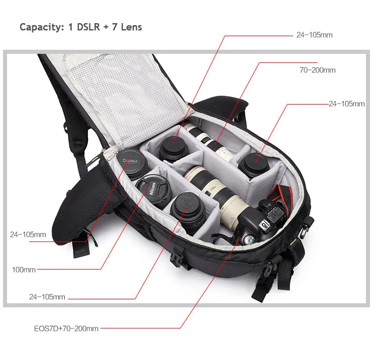 Professional waterproof camera backpack bag FE35-26