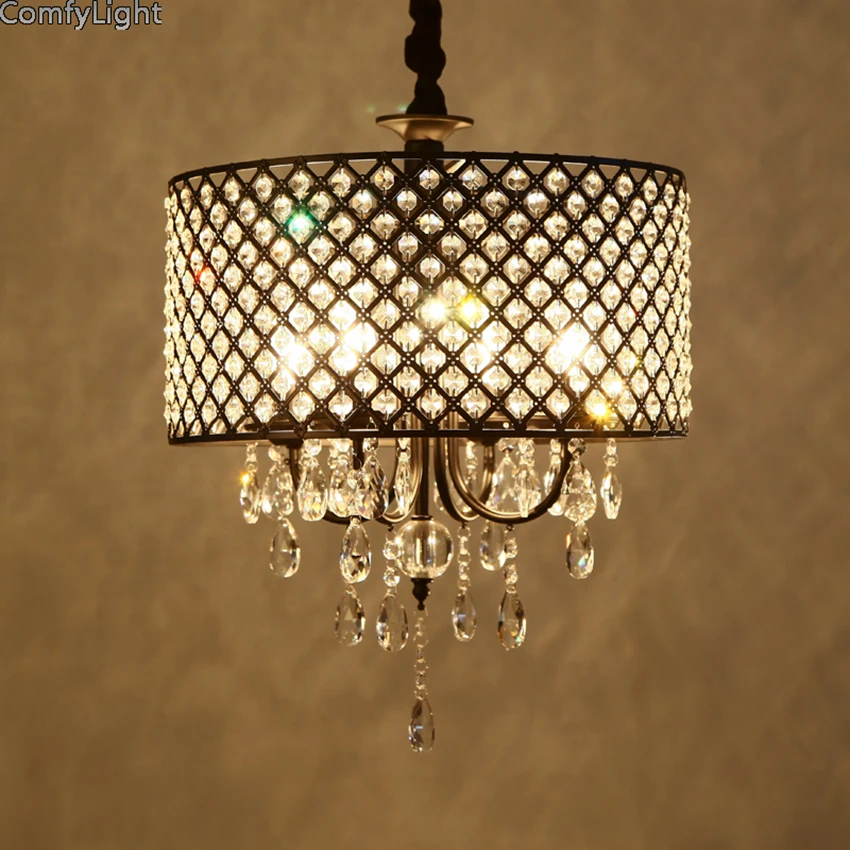 Современный хрустальный железный подвесной светильник в клетку, абажур, подвесной светильник, кухонный подвесной светильник, потолочный светильник