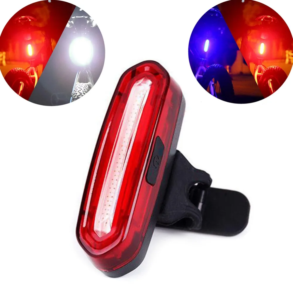 100 Lumens USB Rechargeable COB LED Bicycle Tail Light MTB Road Mountain Bike Taillight Cycling Rear