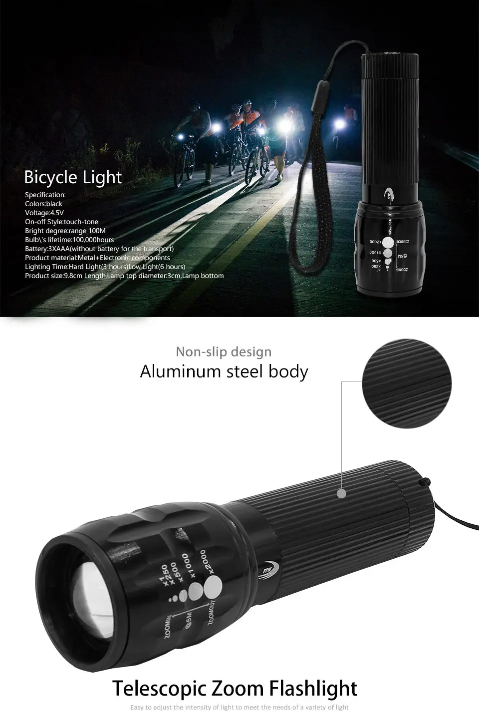 Best FTW Bicycle Light 7 Watt 2000 Lumens 3 Mode Bike Q5 LED Bike Light lights Lamp Front Torch Waterproof lamp + Torch Holder BL000 1
