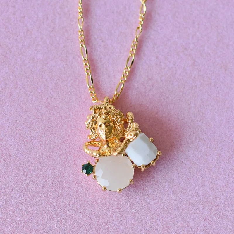 

Dyxytwe Paris Enamel Animal Pendant Necklaces Gold Gem Necklace Fashion Beautiful For Women Party Jewelry Free Shipping