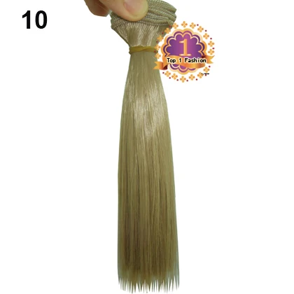 factory offer 15cm Straight brown falxen black khaki natural color BJD straight Doll Wigs hair for 1/3 1/4 BJD diy 7