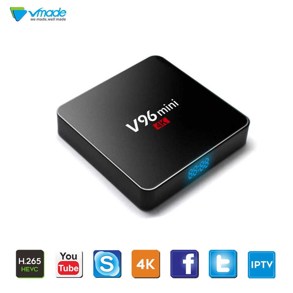 

Vmade Original V96 Mini Android 7.1 OS Media Player Allwinner H3 H.265/HEVC Support Bluetooth YouTube IPTV Android Smart TV Box