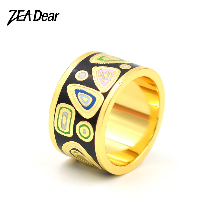 ZEA Dear Jewelry Stainless Steel Rings Colorful Enamel Jewelry For