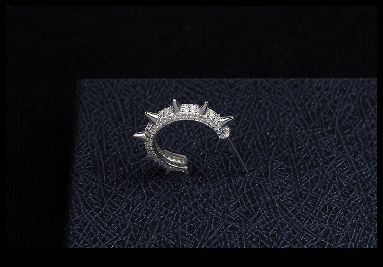 100% Pure 925 пробы Серебряные серьги модные панк jewelry стержня для Для мужчин и женщин