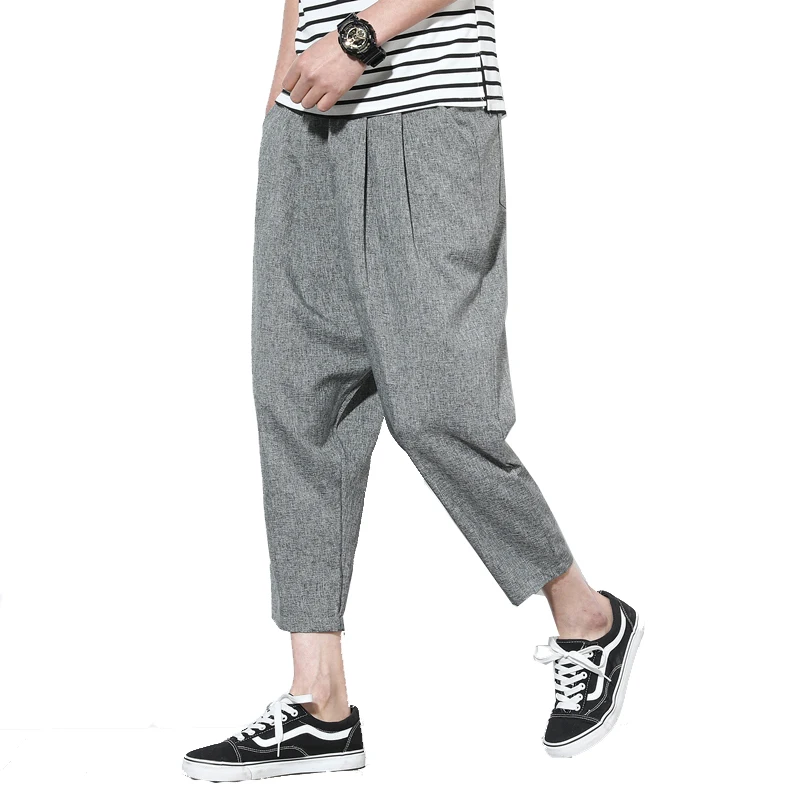 2020 Fashion Men Nature Cotton Linen Trousers Summer Pants Casual Male Solid Slim Straight Loose Ankle-Length Harem Pants 2020 Fashion Men Nature Cotton Linen Trousers Summer Pants Casual Male Solid Slim Straight Loose Ankle-Length Harem Pants