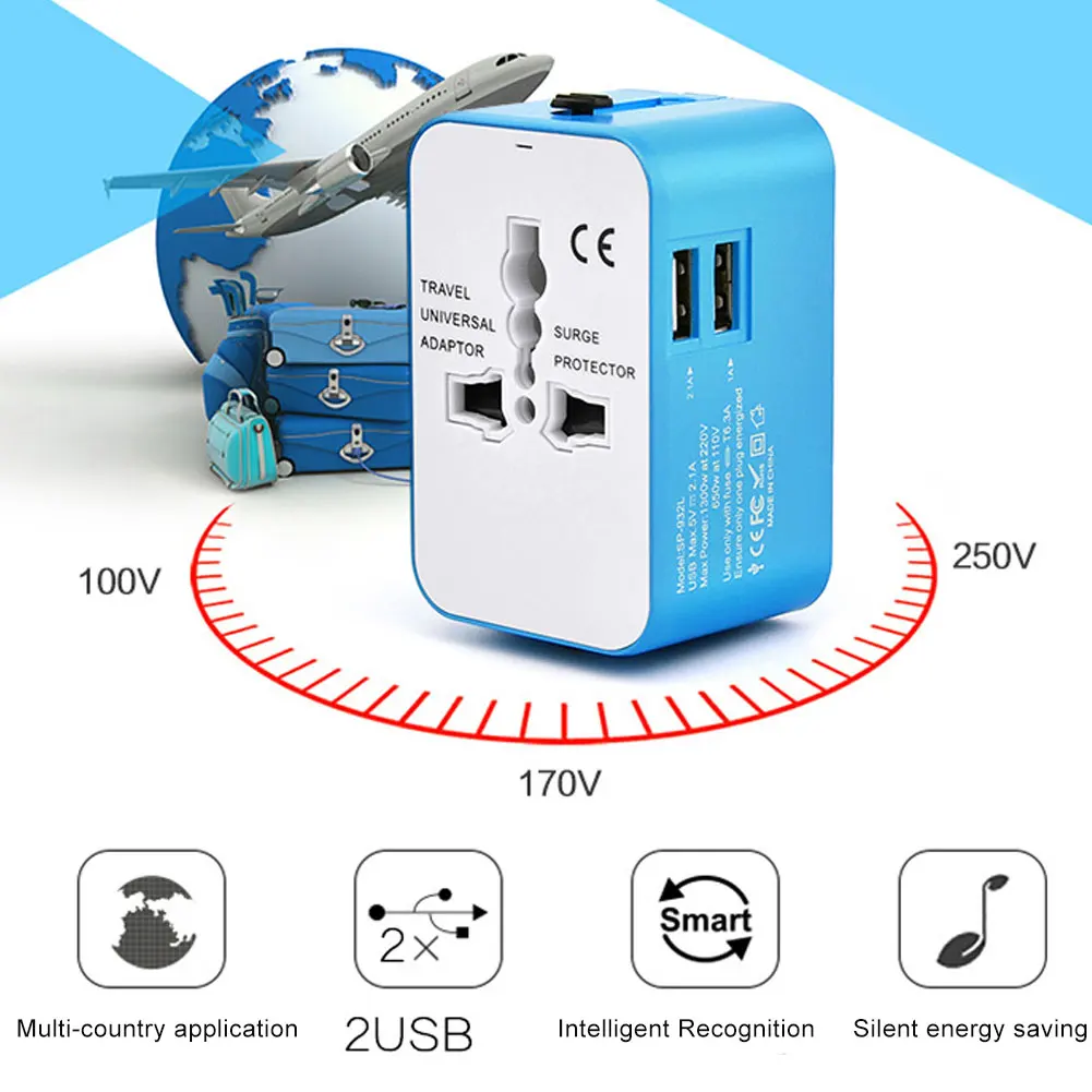 High Quality Multifunctional Converter Socket Dual USB Port 100-250V Mute Energy Saving Adapter | Электроника