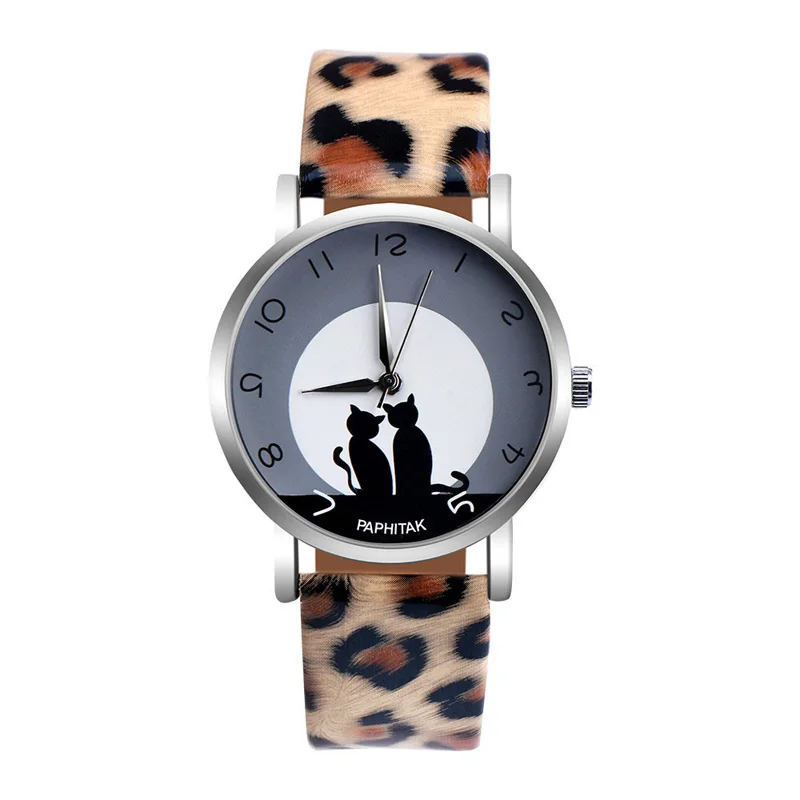 Новые женские роскошные кожаные Geneva нейтральные часы мужские часы дешевые женские часы для девочек наручные часы подарок часы Geneva relojes mujer Часы - Цвет: Leopard Print