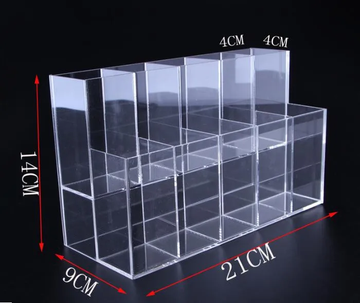 Горячая многофункциональная стойка для хранения ручек акриловый карандаш для век Держатель подставка цветная ручка Косметическая Помада лак для ногтей дисплей коробка - Цвет: 2 layers 10 Grids