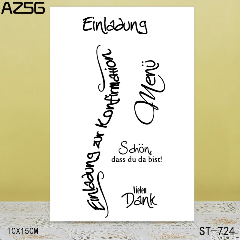 

AZSG German Autograph Clear Stamps/Seals For DIY Scrapbooking/Card Making/Album Decorative Silicone Stamp Craft