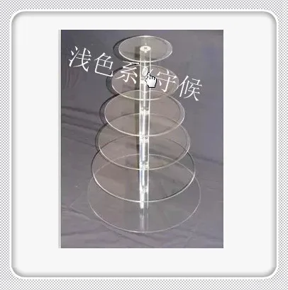

round combined cupcake stand free shopping/2014 High quality HIGH CLEAR 6 tiers acrylic cake stand for cup cake decoration