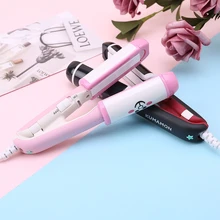 220 В Электрический Выпрямитель для волос, мини щипцы для завивки волос, дорожный инструмент, карамельный цвет