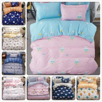 

2018 New Autumn Winter Soft Aole Cotton Duvet Cover Sheet Pillowcase 3/4 pcs Bedding Sets Single Full Queen King Size Bed Linens