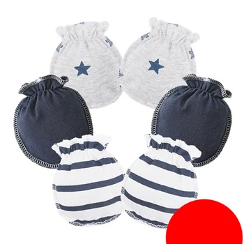 

3 Pairs/Set 100% Cotton Baby Mittens Gloves Warm Baby Winter Gloves Super Soft Newborn Baby Safety Scratch Mittens 5 Choices
