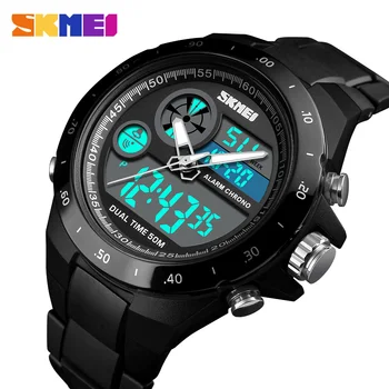 

Sports Watches Men Shock Resistant LED Quartz Watch Military Digital Wristwatches Dual Time Male Clock reloj hombre 2018 SKMEI