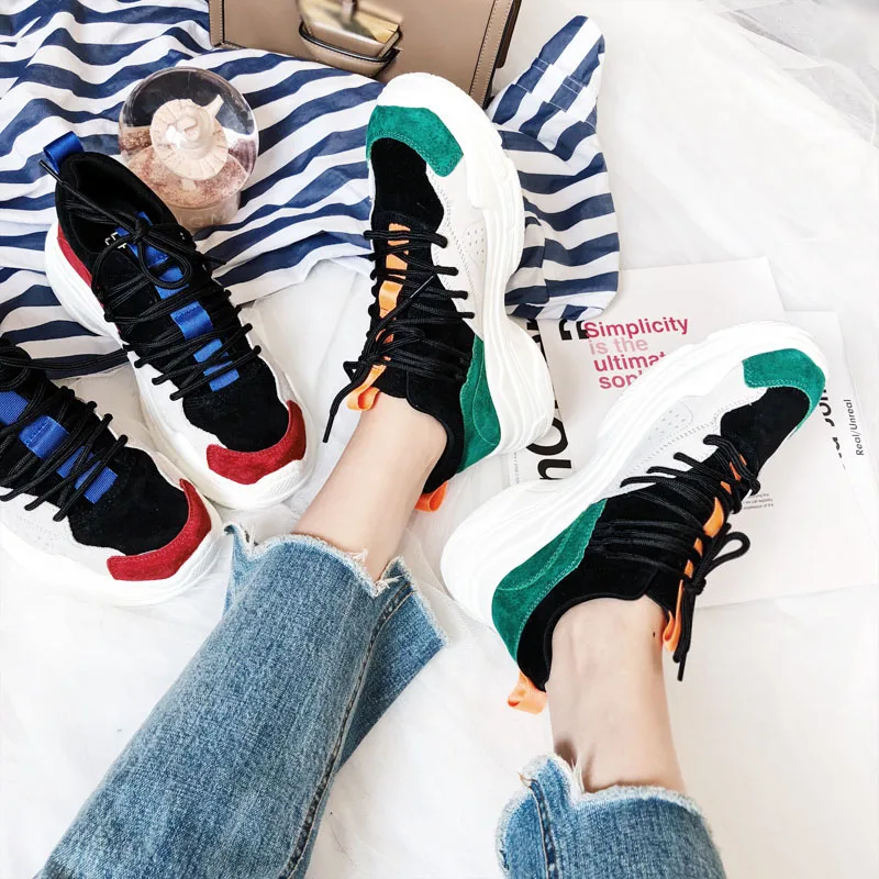 Décontractée Version Sauvage 2 En Harajuku De Sport Étudiant 1 Maille La Coréenne Casual Dames Chaussures Cuir Respirant ppYTw