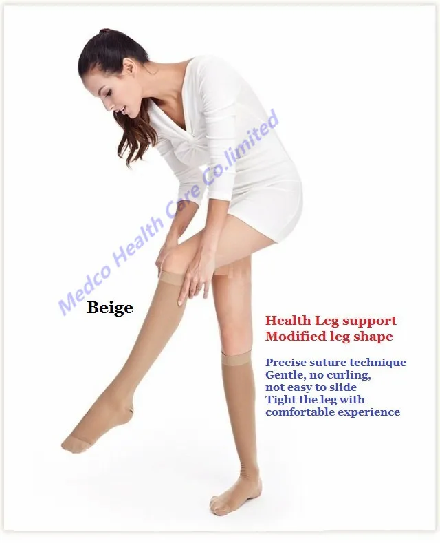 Высокое качество 34-46mmHg медицинской варикозное расширение эластичные носки/жесткие медицинские компрессионные чулки ниже колена открытые/с закрытым носком