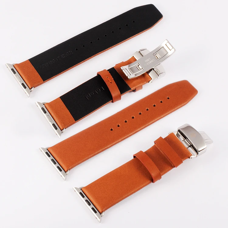 

38mm 42mm Metal Butterfly Buckle Multi Colors Iwatch Band Genuine Leather Watch Bracelet for Apple Watch 38mm 42mm